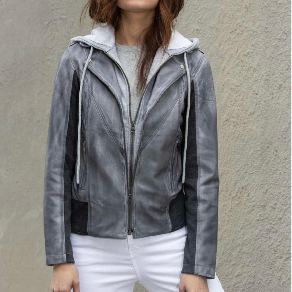 Patina Leather Zip Up